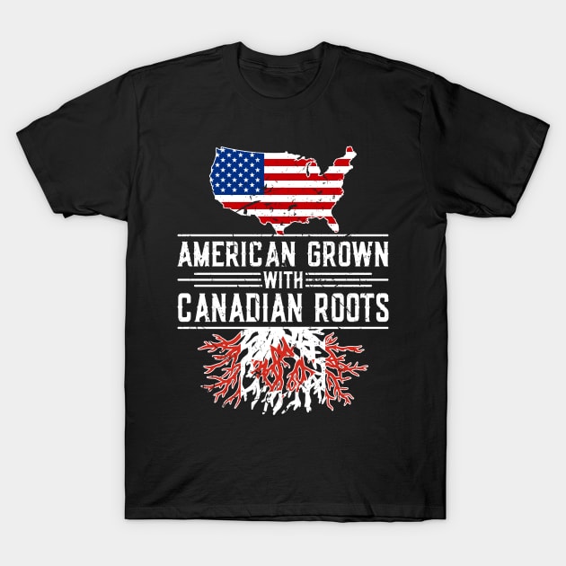 American Grown Canadian Roots Pride Canada T-Shirt by Humbas Fun Shirts